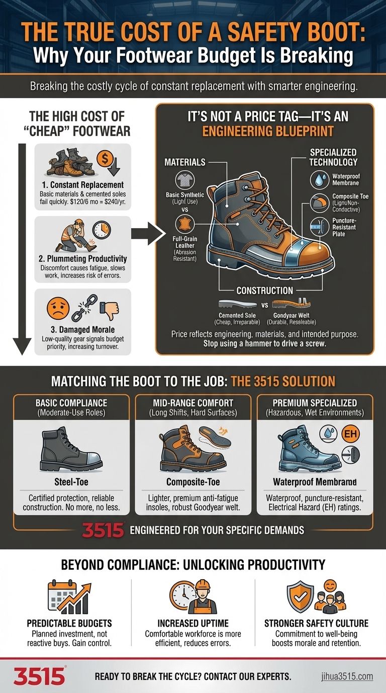 O Custo Real de uma Bota de Segurança: Por Que o Seu Orçamento de Calçado Está a Falhar Guia Visual