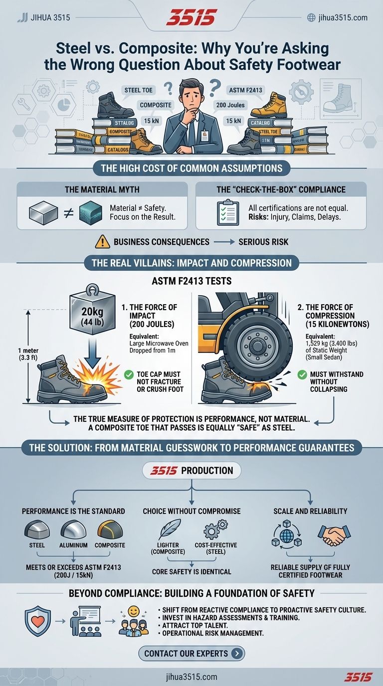 Bout d'acier vs. Composite : Pourquoi vous posez la mauvaise question sur les chaussures de sécurité Guide Visuel