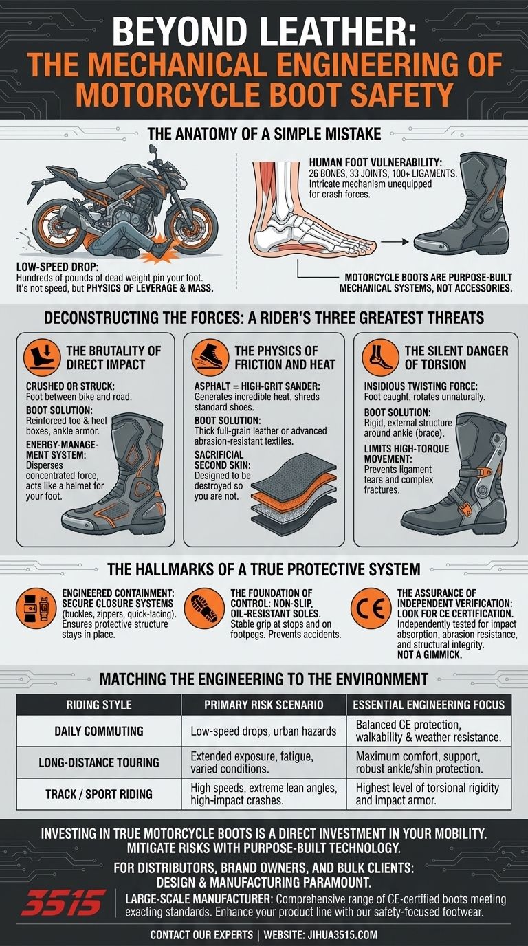 Beyond Leather: The Mechanical Engineering of Motorcycle Boot Safety Visual Guide
