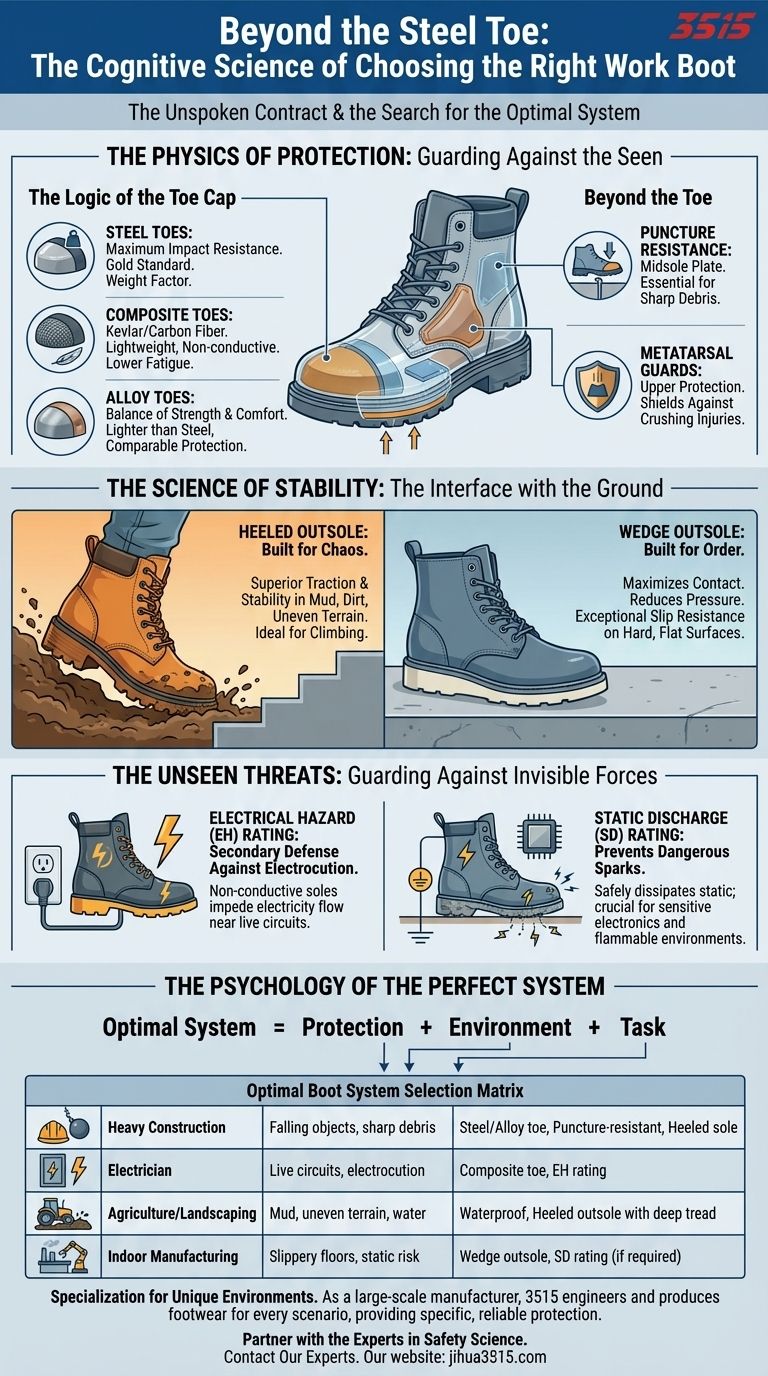 Para Além da Biqueira de Aço: A Ciência Cognitiva da Escolha da Bota de Trabalho Certa Guia Visual
