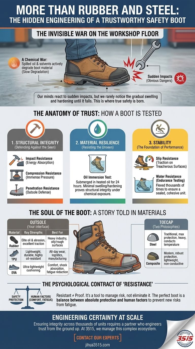 Más que caucho y acero: la ingeniería oculta de una bota de seguridad confiable Guía Visual