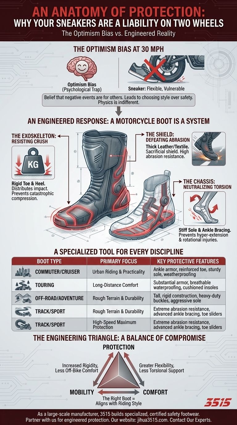 Anatomía de la Protección: Por Qué Tus Zapatillas Son un Peligro Sobre Dos Ruedas Guía Visual