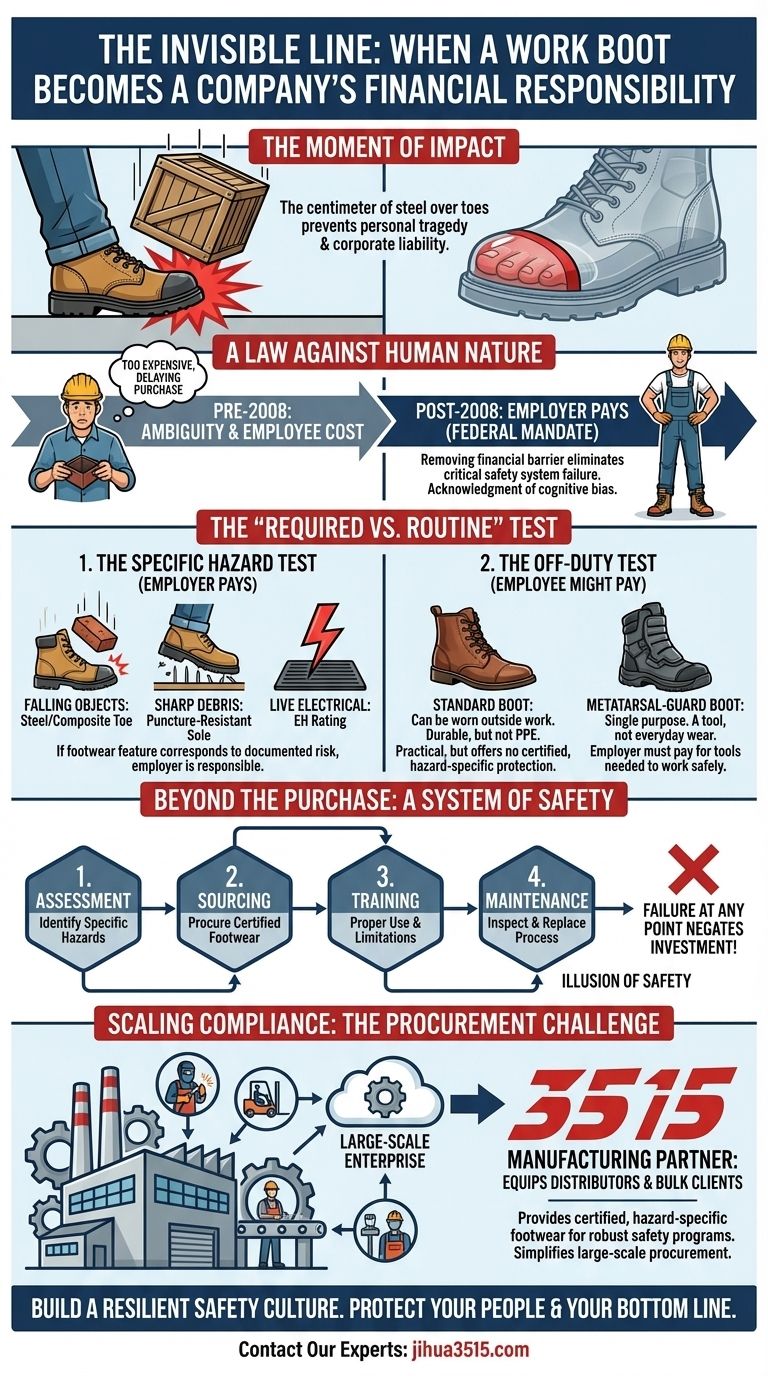 La Línea Invisible: Cuando una Bota de Trabajo se Convierte en Responsabilidad Financiera de una Empresa Guía Visual