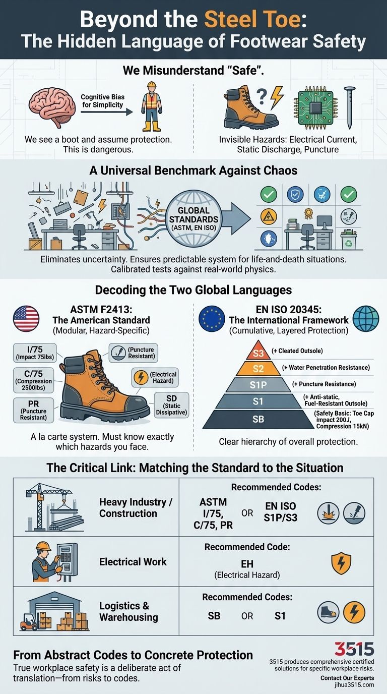 Além da Biqueira de Aço: A Linguagem Oculta da Segurança em Calçados Guia Visual