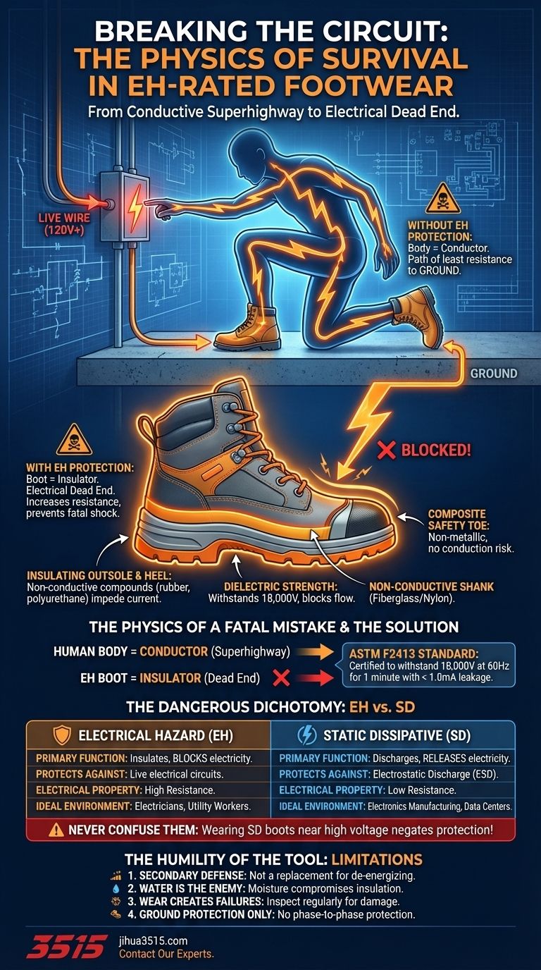 Rompiendo el Circuito: La Física de la Supervivencia en Calzado con Clasificación EH Guía Visual
