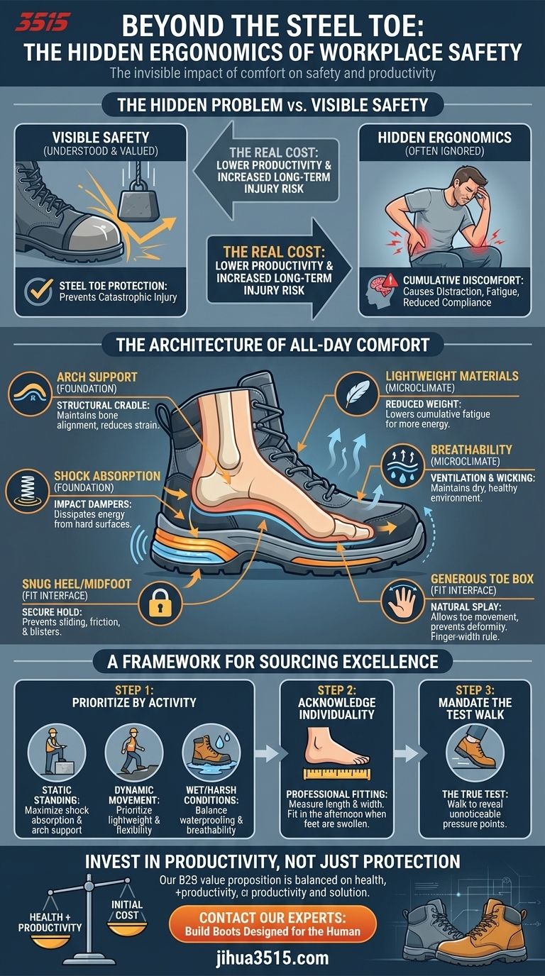 鋼鉄のつま先を超えて：職場安全における隠れた人間工学 ビジュアルガイド
