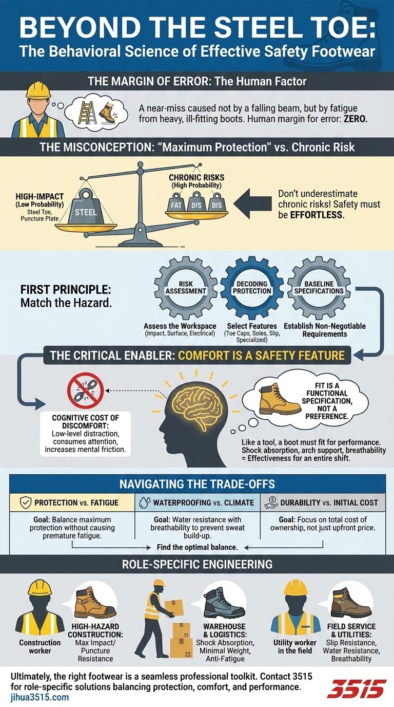 Au-delà de l'embout de sécurité : La science comportementale des chaussures de sécurité efficaces Guide Visuel