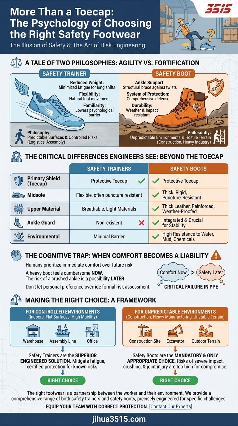 발가락 보호대 그 이상: 올바른 안전 신발 선택의 심리학 시각적 가이드