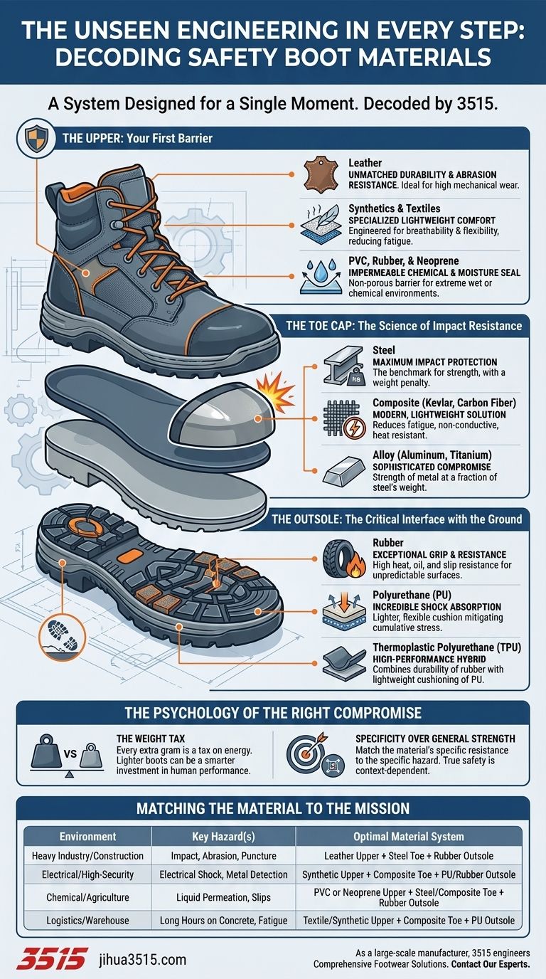 La ingeniería invisible en cada paso: descifrando los materiales de las botas de seguridad Guía Visual