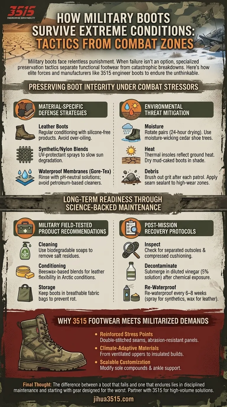 군용 부츠가 극한 환경을 견디는 방법: 전투 지역의 전술 시각적 가이드