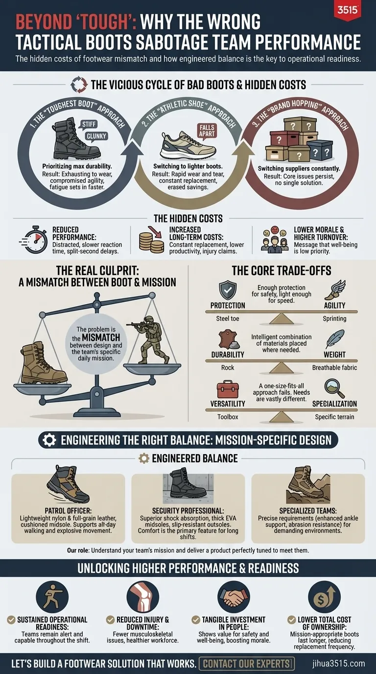 ما وراء "القوة": لماذا تعيق أحذية التكتيكات الخاطئة أداء الفريق دليل مرئي