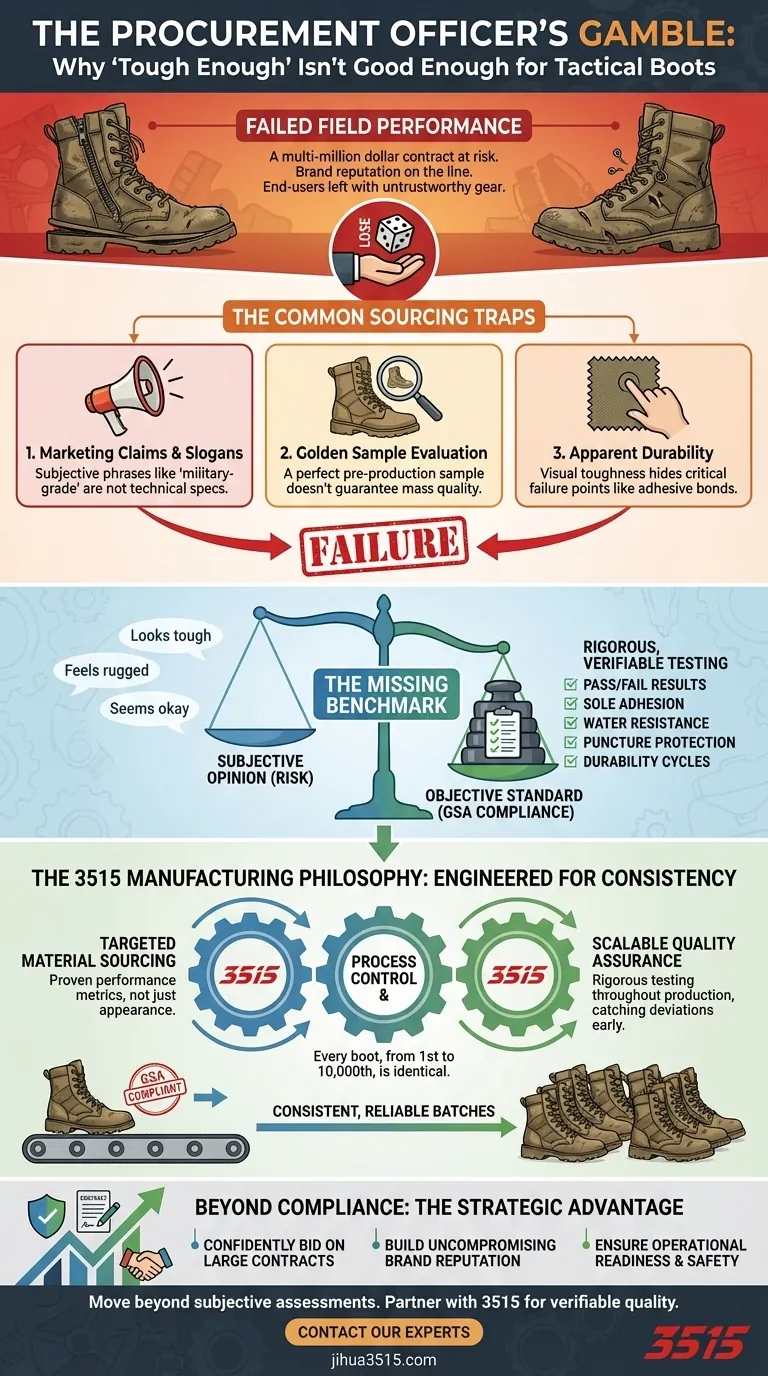 مخاطرة مسؤول المشتريات: لماذا "القوة الكافية" ليست جيدة بما يكفي للأحذية التكتيكية دليل مرئي