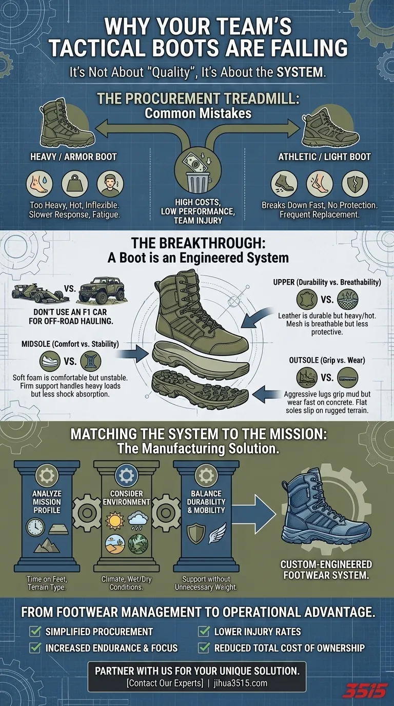 Por qué las botas tácticas de tu equipo están fallando—Y no se trata de la 'calidad' Guía Visual