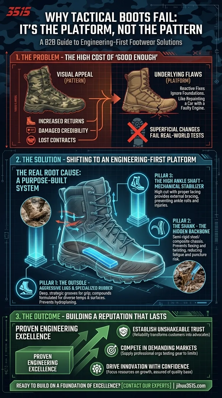 Por qué tus botas tácticas fallan: No es el patrón, es la plataforma Guía Visual