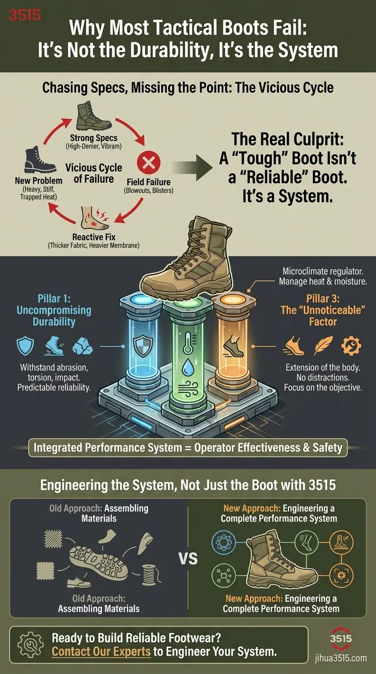 لماذا تفشل معظم الأحذية التكتيكية: الأمر لا يتعلق بالمتانة، بل بالنظام دليل مرئي