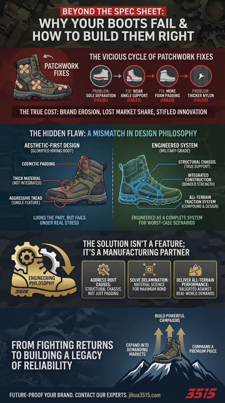 Oltre la Scheda Tecnica: Perché i Tuoi Stivali Tattici e da Outdoor Falliscono (e Come Costruirli Correttamente) Guida Visiva