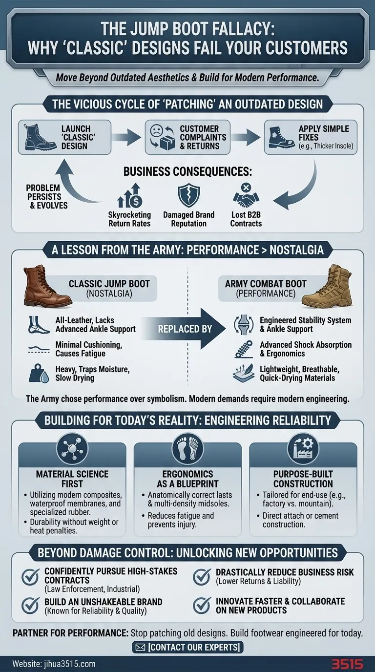 La Fallacia dello Stivale da Salto: Perché i Tuoi Stivali "Classici" da Tattica Stanno Deludendo i Clienti Guida Visiva