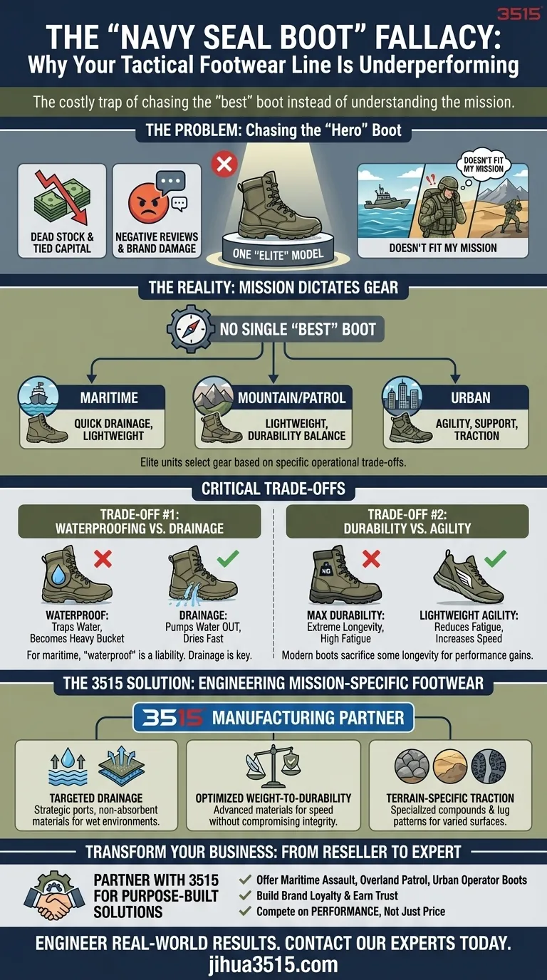 A Falácia da 'Bota Navy SEAL': Por Que Sua Linha de Calçados Táticos Está Subperformando Guia Visual