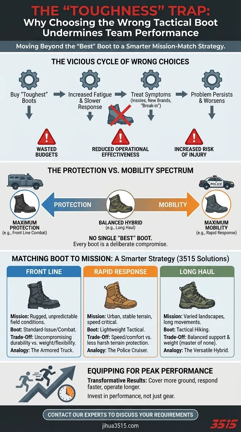 فخ "المتانة": لماذا يؤدي اختيار الحذاء التكتيكي الخاطئ إلى تقويض أداء الفريق دليل مرئي