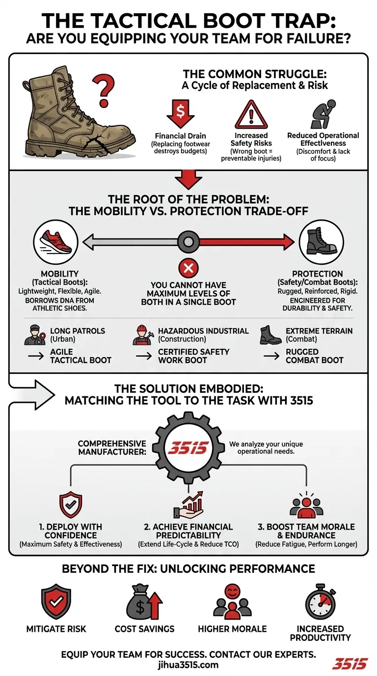 전술 부츠 함정: 팀에 실패를 위한 장비를 갖추고 있습니까? 시각적 가이드