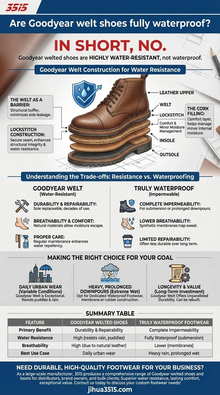 Les chaussures Goodyear welt sont-elles entièrement imperméables ? Découvrez la clé de chaussures durables et résistantes à l'eau. Guide Visuel
