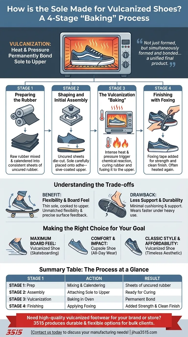 ¿Cómo se fabrica la suela de los zapatos vulcanizados? Descubra el proceso de unión a alta temperatura Guía Visual