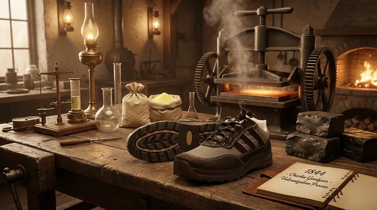 1844年的哪项历史性突破为现代鞋底制造做出了贡献？硫化革命