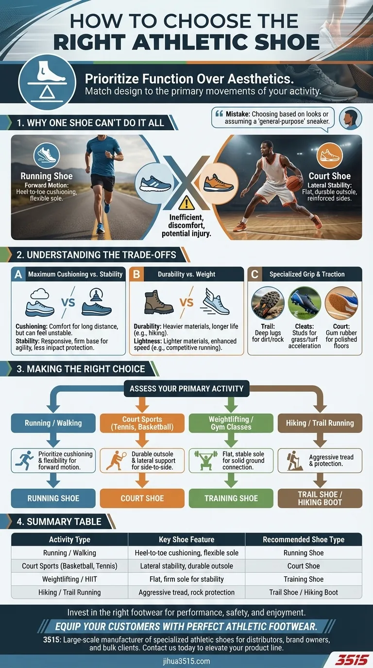 올바른 운동화 종류는 어떻게 선택해야 할까요? 최고의 성능을 위해 스포츠에 맞추세요. 시각적 가이드