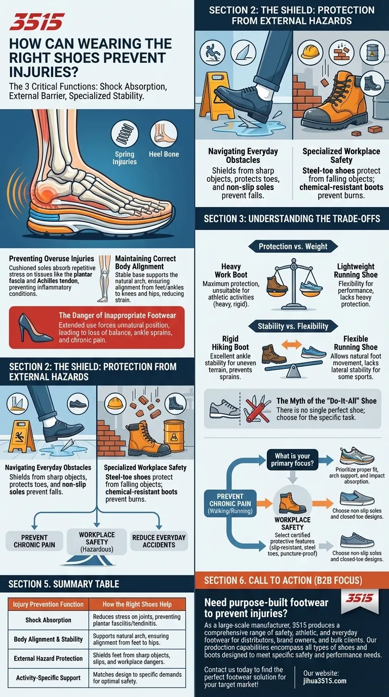 How can wearing the right shoes prevent injuries? Choose the Right Footwear for Ultimate Safety Visual Guide