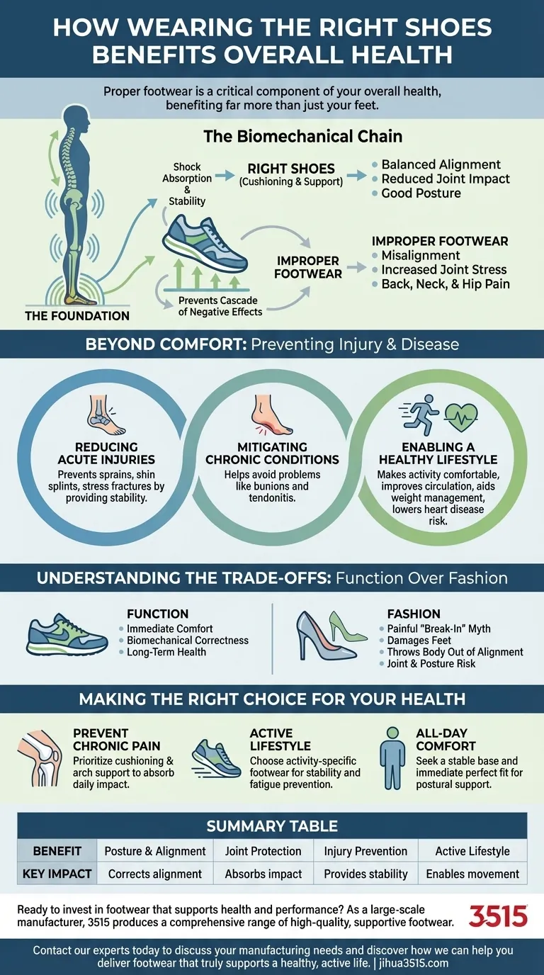 How does wearing the right shoes benefit overall health? Protect Your Joints, Posture, and Mobility Visual Guide