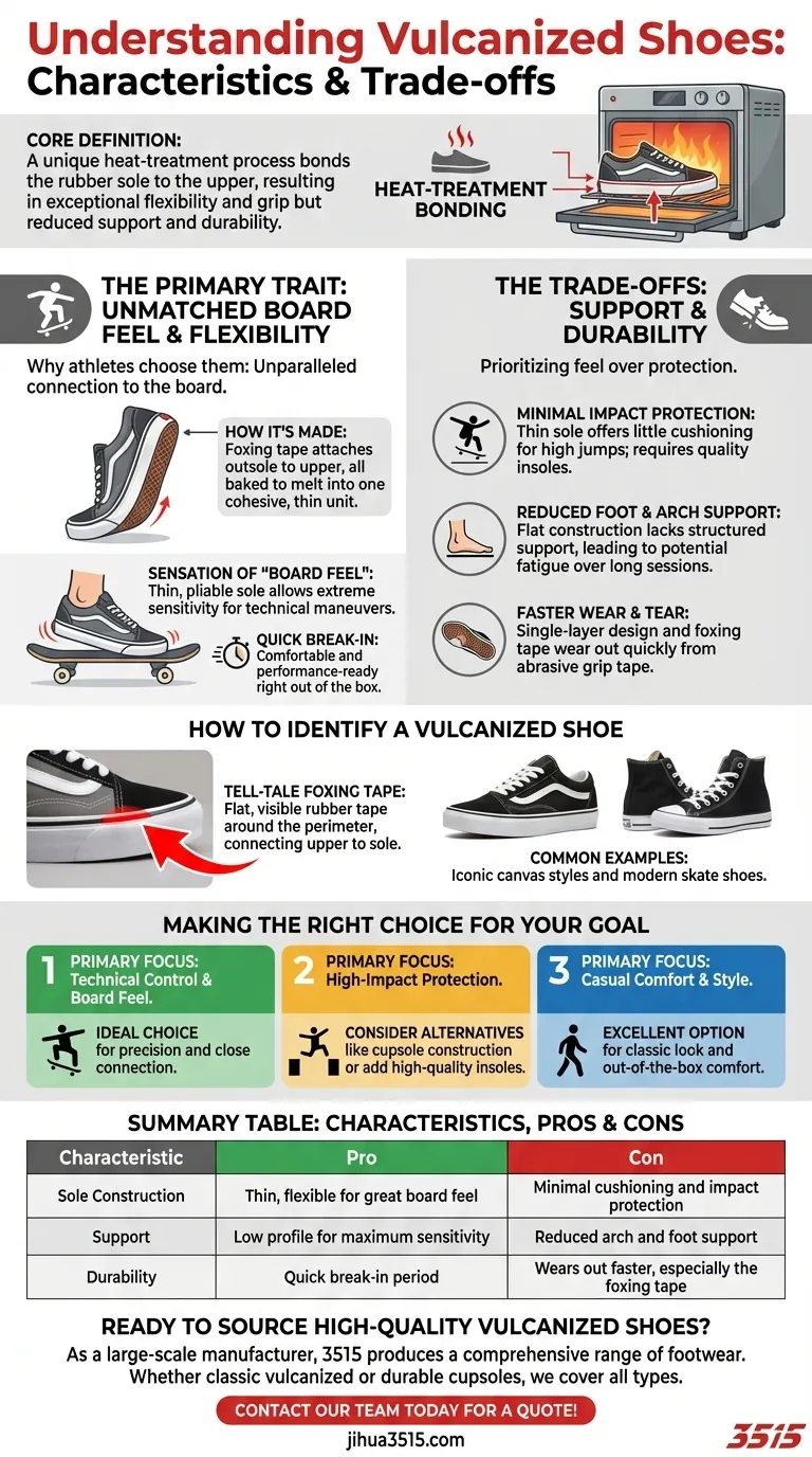 Quelles sont les caractéristiques des chaussures vulcanisées ? Flexibilité et sensation de la planche inégalées expliquées Guide Visuel