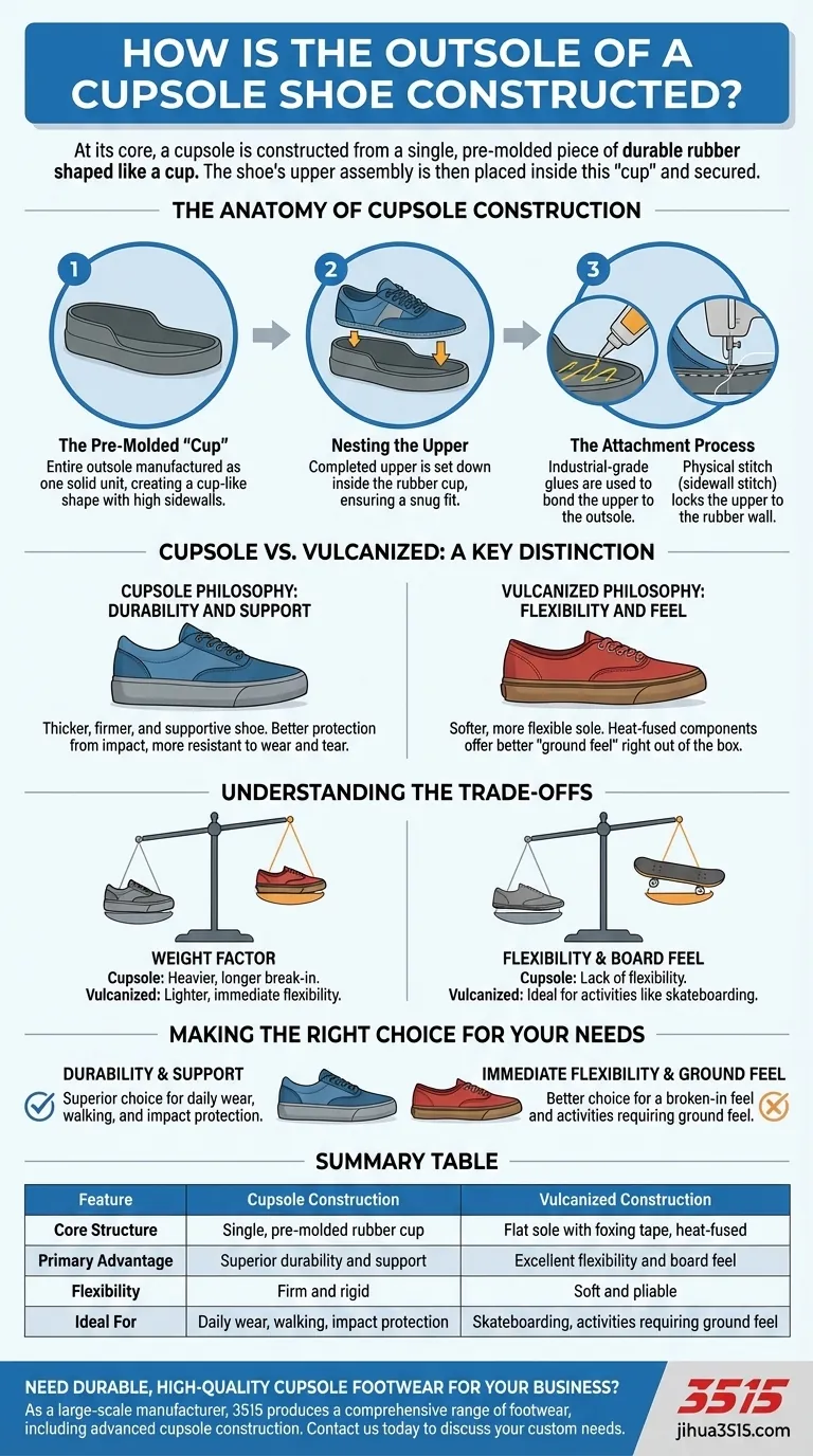 Comment est construite la semelle extérieure d'une chaussure à semelle cupsole ? Conçue pour la durabilité et le soutien Guide Visuel