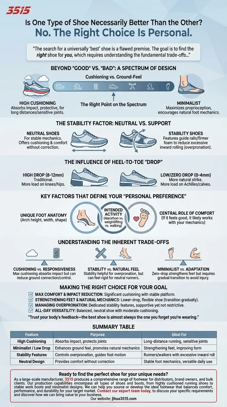 Un tipo di scarpa è necessariamente migliore dell'altro? Trova la calzata perfetta per ogni attività Guida Visiva