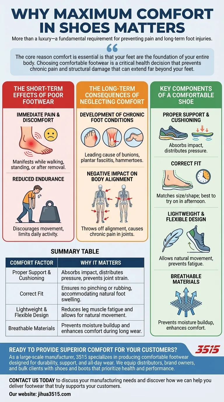Pourquoi le confort maximal est-il important dans les chaussures ? Prévenir la douleur et les blessures à long terme Guide Visuel