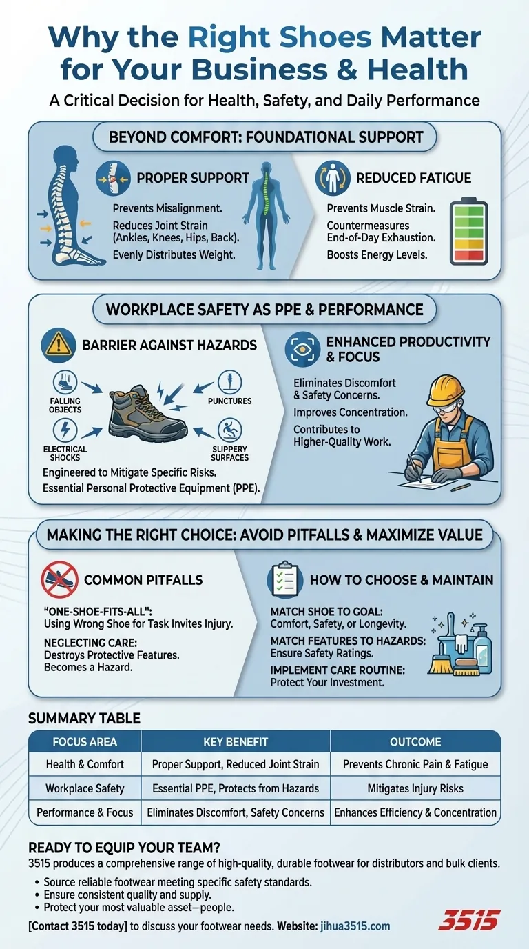 选择合适的鞋子至关重要，为什么？确保健康、安全和性能 图解指南