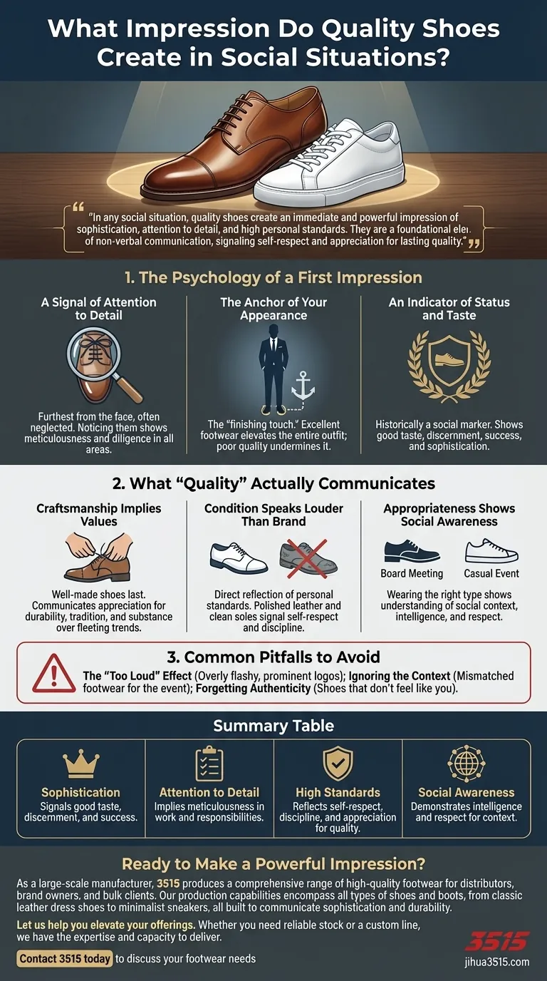 Welchen Eindruck hinterlassen hochwertige Schuhe in sozialen Situationen? Veredeln Sie Ihr Image mit zeitlosem Stil Visuelle Anleitung