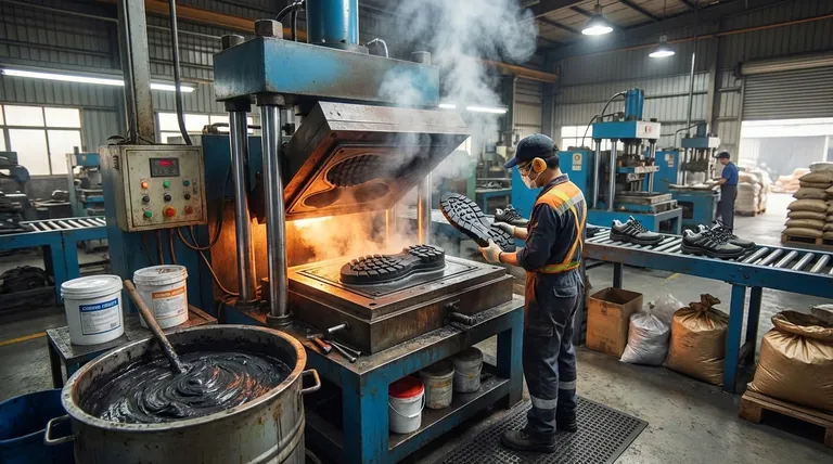 Quelles sont les étapes de l'opération de pressage du caoutchouc pour les semelles de chaussures ? Maîtriser le processus de vulcanisation