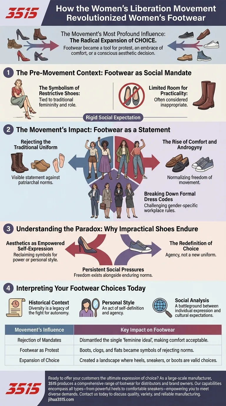 Comment le mouvement de libération des femmes a-t-il influencé les choix de chaussures des femmes ? Décryptage du pouvoir du choix personnel Guide Visuel