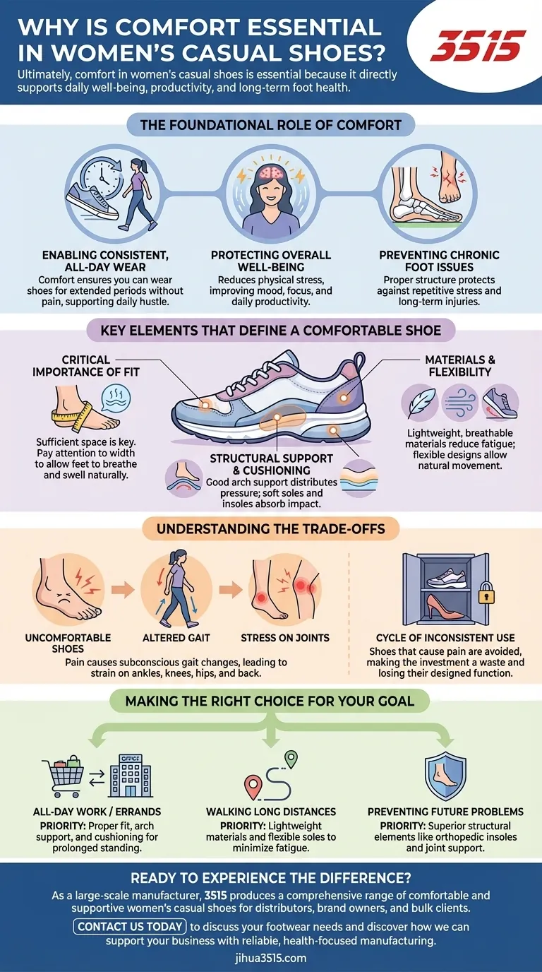 Pourquoi le confort est-il important dans les chaussures décontractées pour femmes ? Essentiel pour la santé et la productivité quotidiennes Guide Visuel