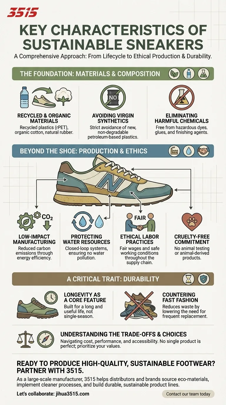 Quelles sont les caractéristiques clés des baskets durables ? Fabriquer des chaussures écologiques et durables Guide Visuel