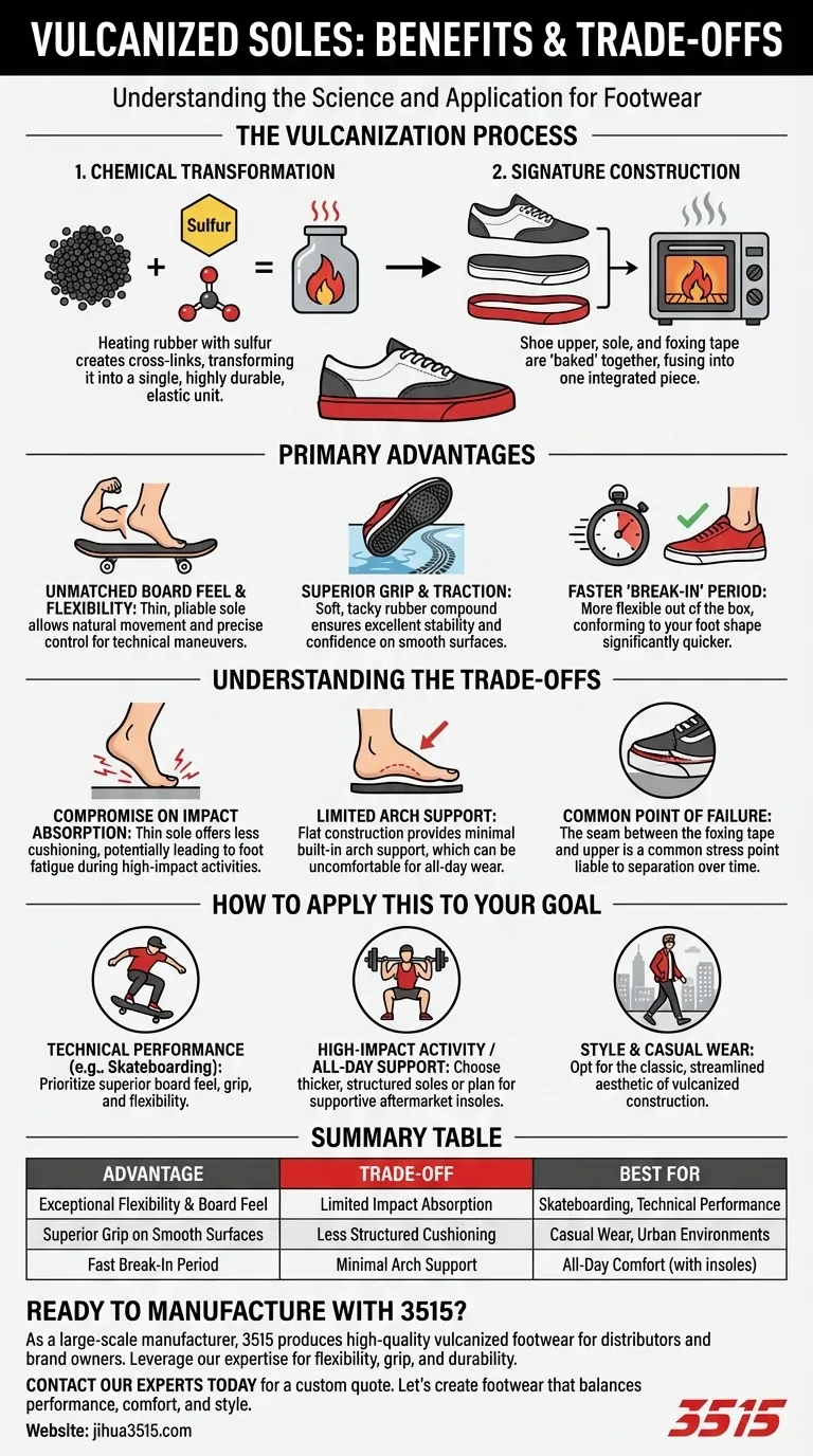 Quels sont les avantages des semelles vulcanisées ? Flexibilité et adhérence inégalées pour le skate et le port décontracté Guide Visuel