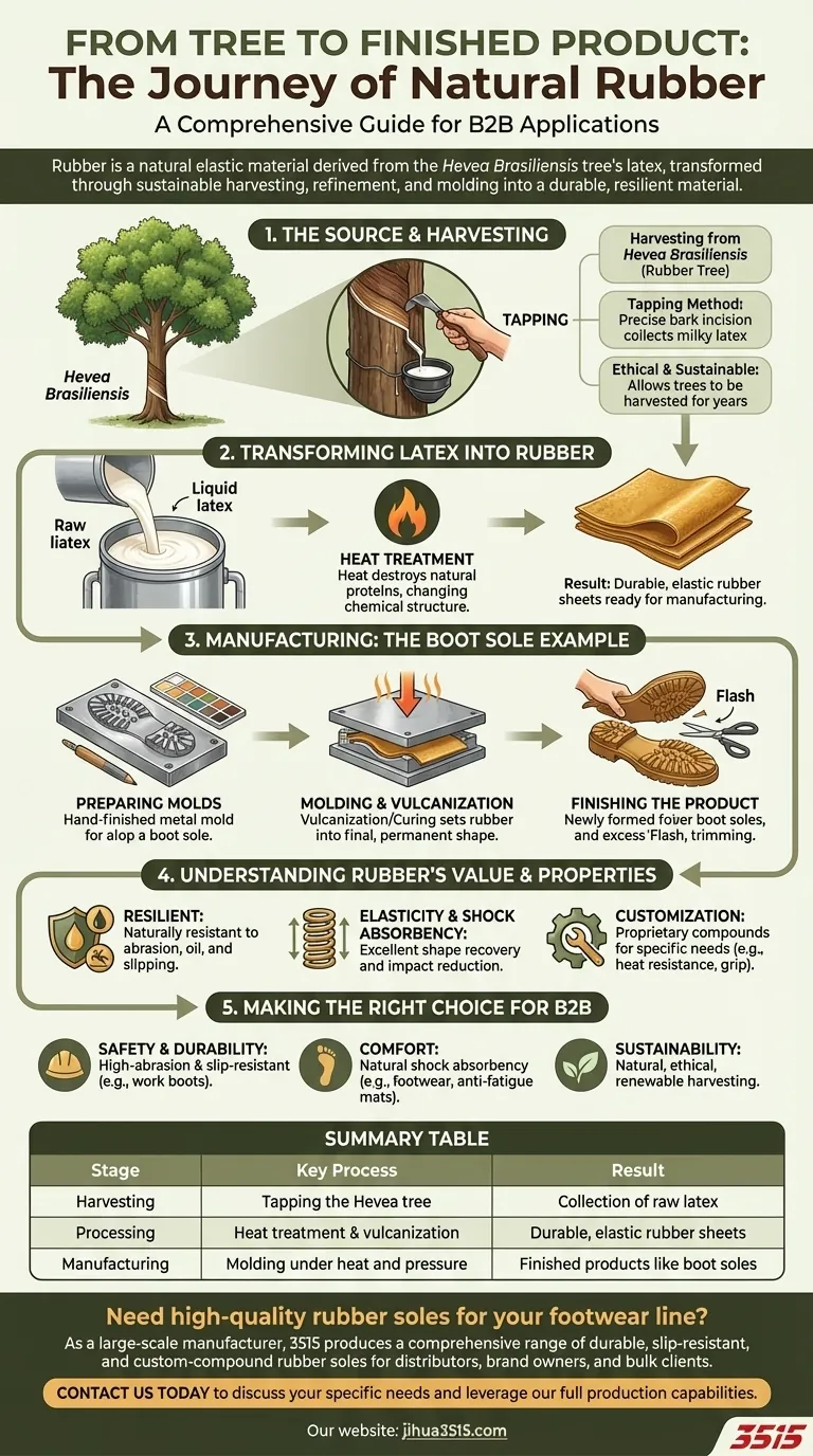 Was ist Gummi und wie wird es hergestellt? Vom Baumsaft zu strapazierfähigen Schuhen Visuelle Anleitung