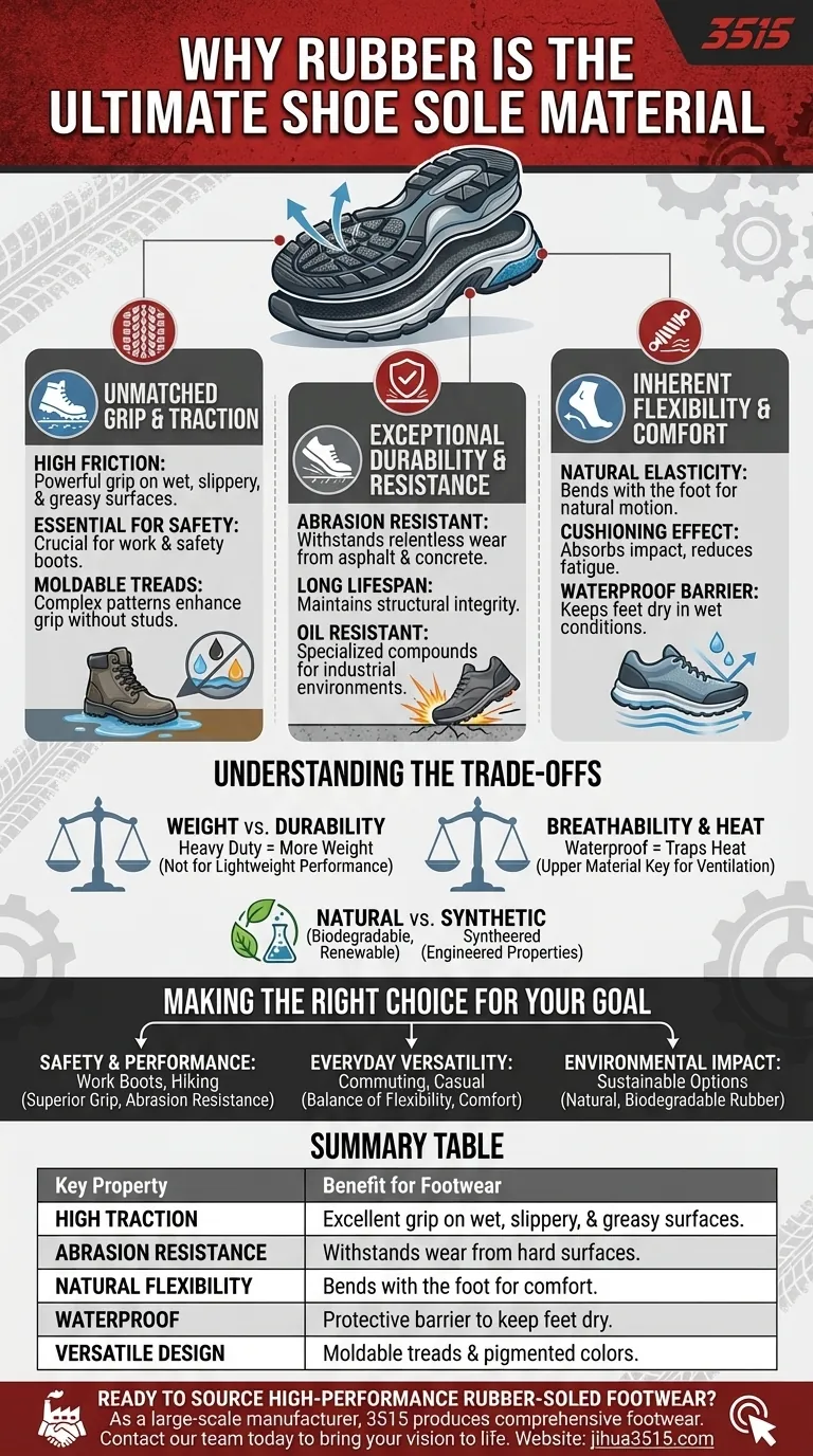 Pourquoi le caoutchouc est-il couramment utilisé pour les semelles de chaussures ? Adhérence imbattable, durabilité et confort Guide Visuel