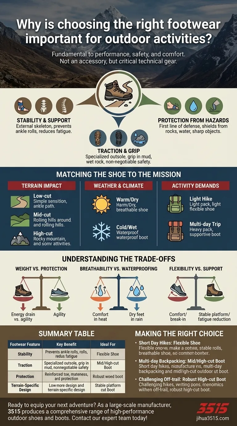 Pourquoi le choix de chaussures adaptées est-il important pour les activités de plein air ? Améliorer les performances et la sécurité Guide Visuel