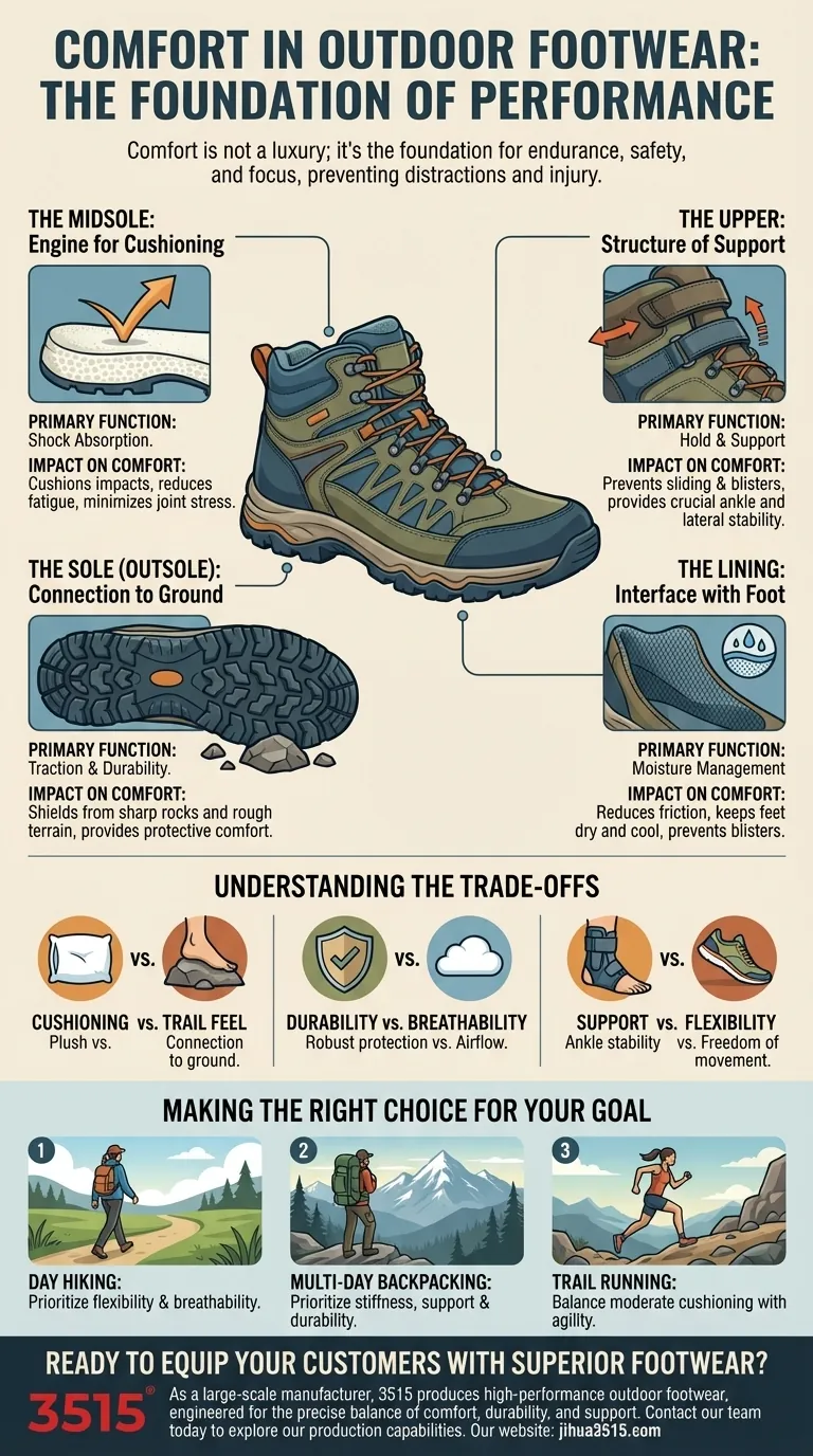 Quel rôle le confort joue-t-il dans les chaussures d'extérieur ? Le fondement de la performance et de la sécurité Guide Visuel