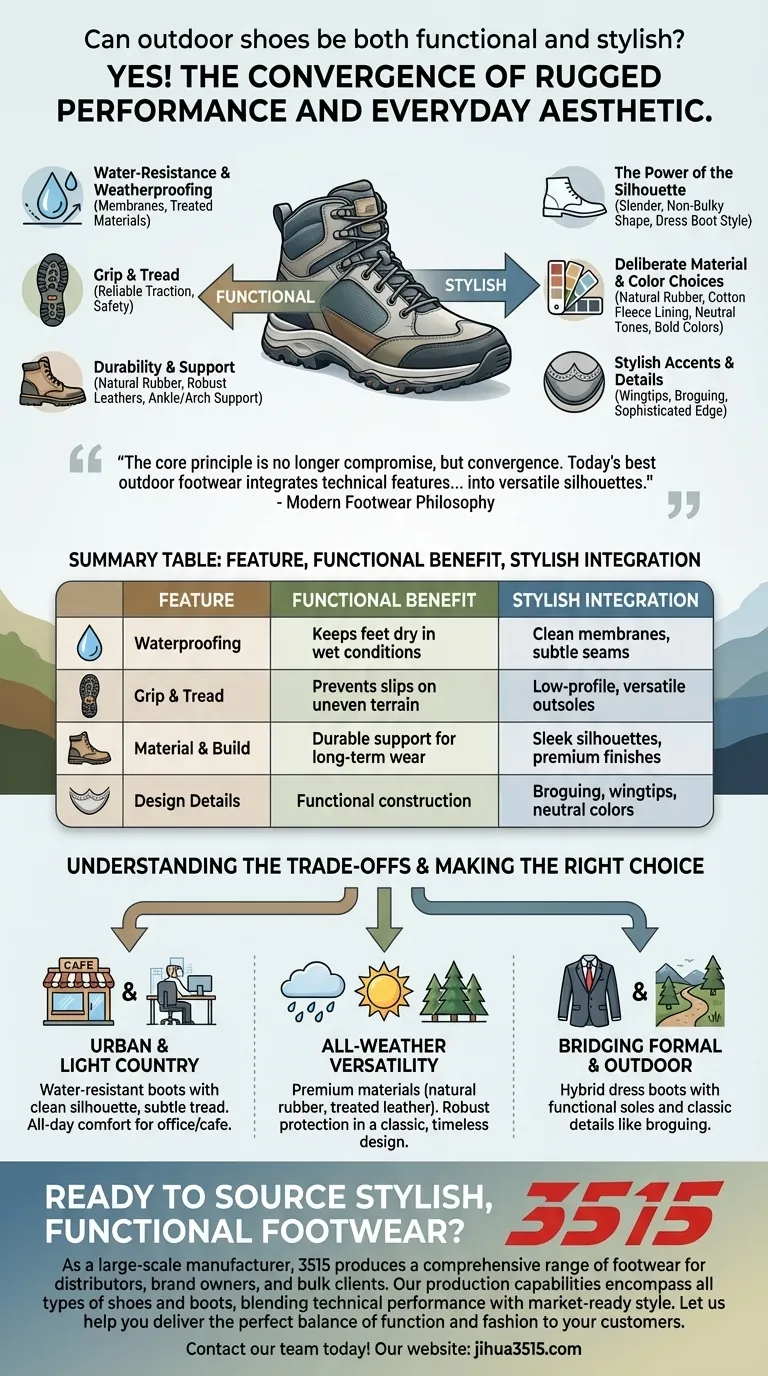 Les chaussures d'extérieur peuvent-elles être à la fois fonctionnelles et élégantes ? Oui, et voici comment Guide Visuel