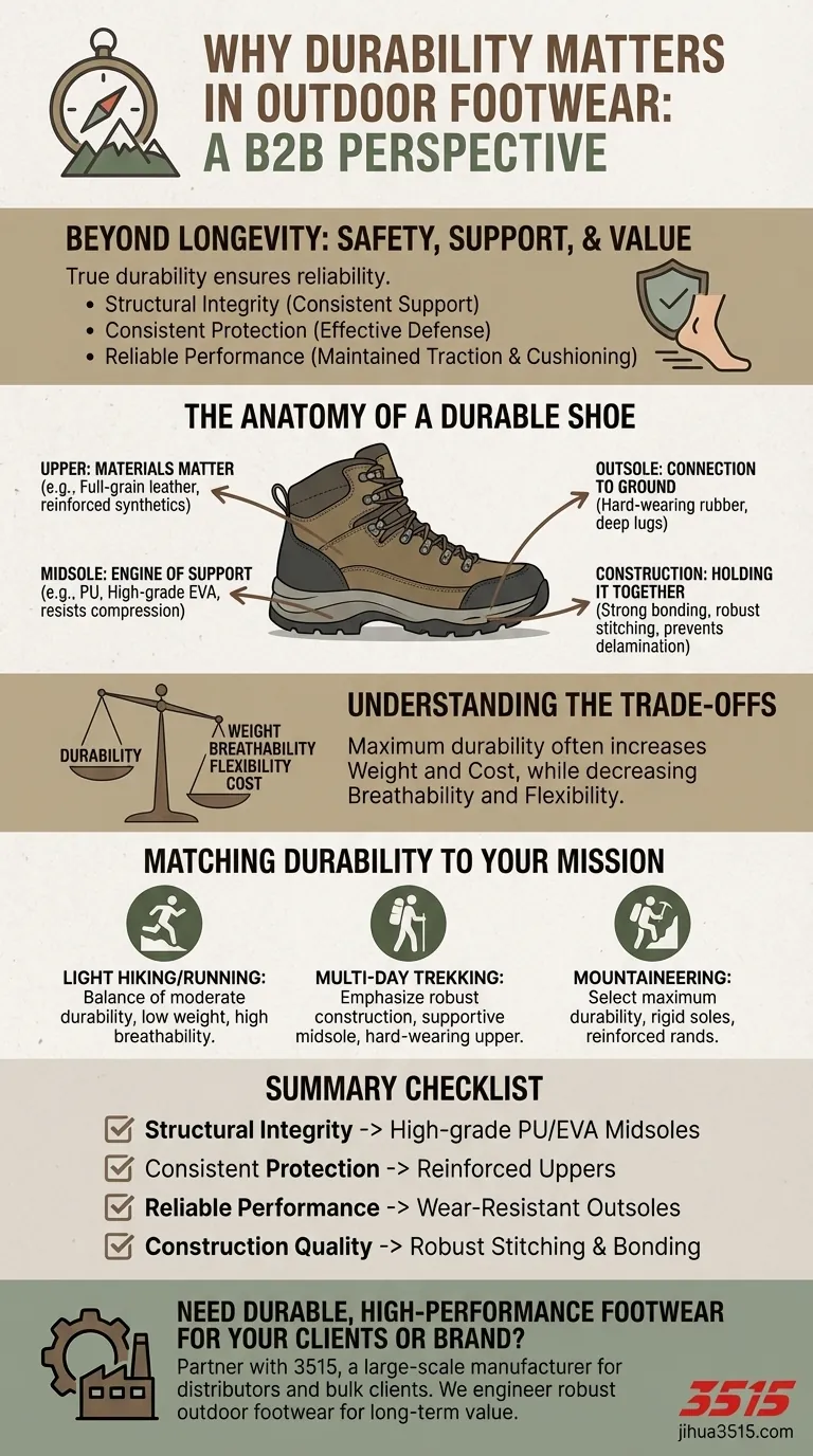 Pourquoi la durabilité est-elle importante lors du choix de chaussures d'extérieur ? Un guide pour la sécurité et la valeur à long terme Guide Visuel