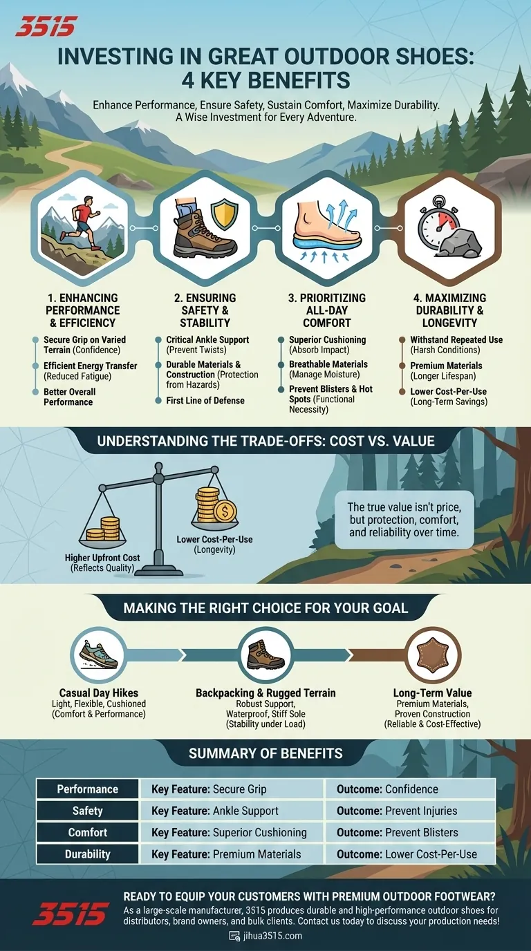 Quels sont les avantages d'investir dans une excellente paire de chaussures d'extérieur ? Améliorez les performances et la sécurité Guide Visuel