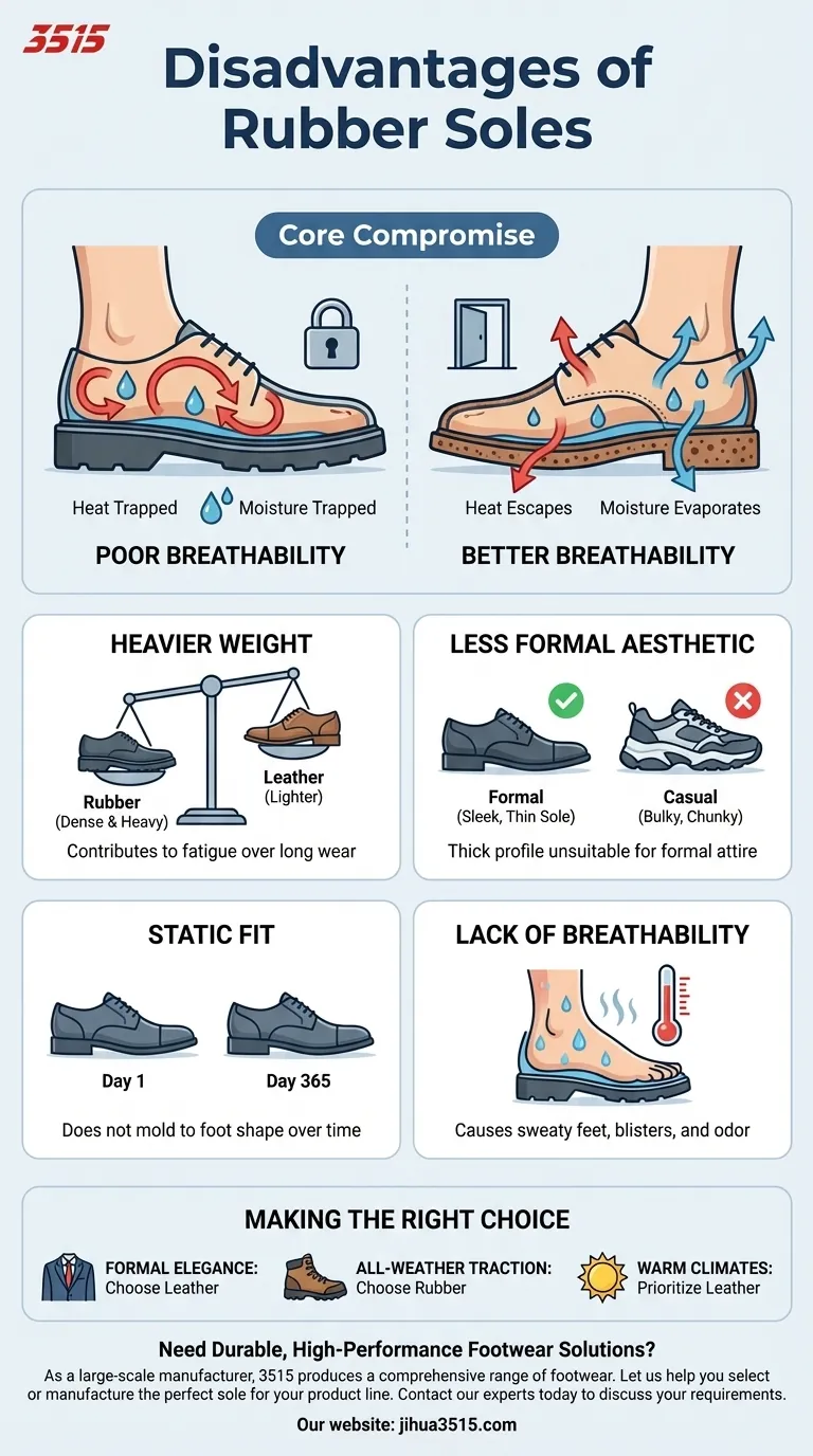 Quels sont les inconvénients des semelles en caoutchouc ? Comprendre les compromis entre respirabilité et style Guide Visuel
