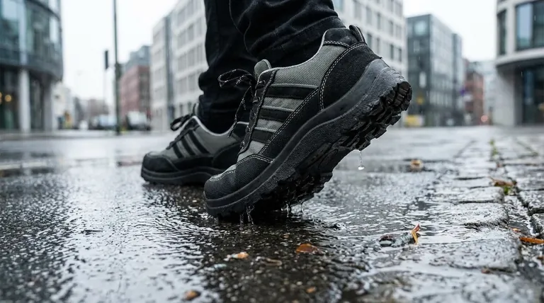 Warum könnte jemand Gummisohlen gegenüber Ledersohlen bevorzugen? Entdecken Sie Strapazierfähigkeit und Allwettertauglichkeit